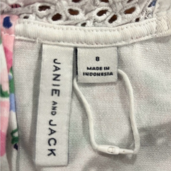 Janie & Jack girls floral tank bow sleeve dress size 8 NWOT - Picture 7 of 9